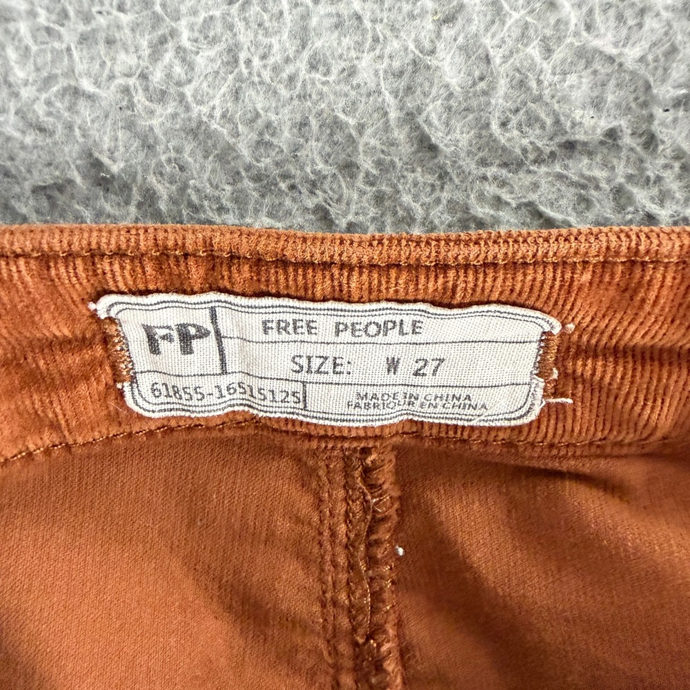 Free People Just Float On Flare Jeans Womens 27 Rust Orange Corduroy Bell Bottom - Picture 13 of 16